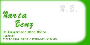 marta benz business card